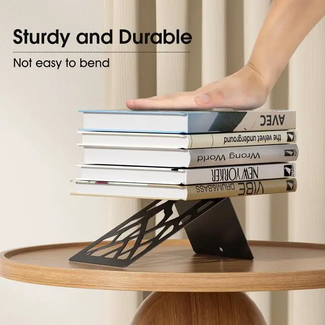 Alt view image 5 of 7 - Book Ends Tree Design Bookends for Shelves 7 x 4.7 x 3.5 2 Pair | Metal Constructio,Heavy Duty,Non-Skid Pads,Scratch Resistant,Stable Support,Space Saving,4 Pieces,Bookcase Desktop Use