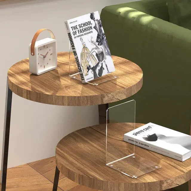 Alt view image 6 of 7 - Acrylic Bookends 4 Pcs, Clear Book Ends for Shelves, Bookend Organizer | Transparent Book Holder Stand Decorative, Book Stoppers for Heavy Duty Books, CD, File, Video Games