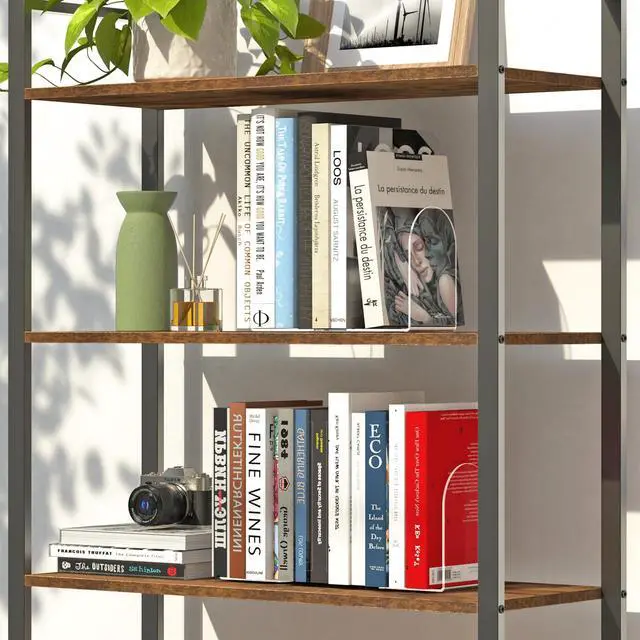 Alt view image 7 of 7 - 4 Pcs Acrylic Bookends, Clear Book Ends for Heavy Books | Bookend Holders for Shelves, Arch Book Stopper to Hold Books, Decorative Bookends for School, Library, Home, Office