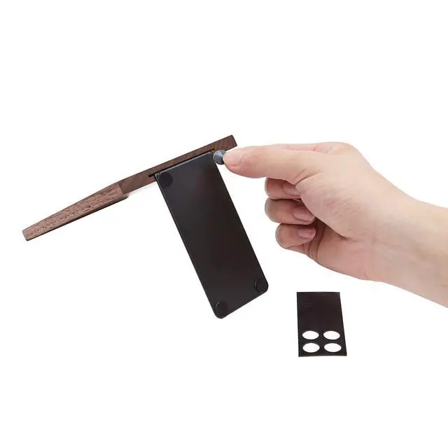 Alt view image 7 of 7 - Wood Bookends,Non-Skid Bookend for Shelves,Heavy Duty Bookends,Book Stand for Books/CDs,1 Pair