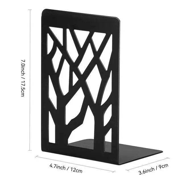 Alt view image 4 of 7 - Book Ends, Bookends, Bookends for Shelves, Bookend, Book Ends for Heavy Books, Black Metal Book Shelf Holder Home Decorative, Book Stoppers for Shelves 3 Pair