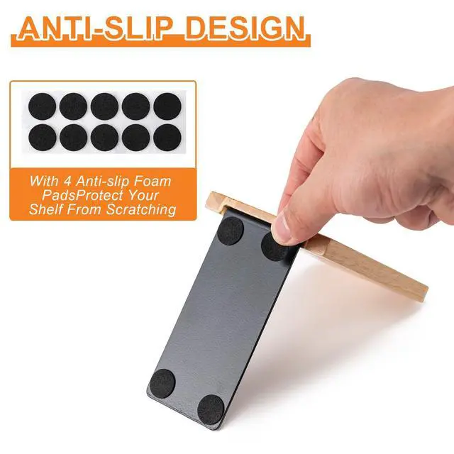 Alt view image 5 of 7 - 2 Pcs Wood Book Ends for Shelves, Bookends for Heavy Books,CD,File,Video Games, Book Organizer for Home Office School Supplies (2, Small)