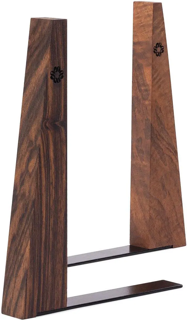 Main image of Walnut Bookends for Shelves | Wooden Book Ends for Shelves | Sturdy Book Holders, Stoppers with Metal Base for Bookshelves | Slick Decorative Bookends Stands Firmly on Bookshelf (Pair)