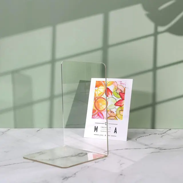 Alt view image 7 of 7 - Clear Acrylic Book Ends, 6 Pcs Bookends for Shelves | Book Ends For Shelves,Decorative Book Stoppers,Invisible Book Holder,Sturdy Structure,Non-Slip Feet,Desktop Organizer