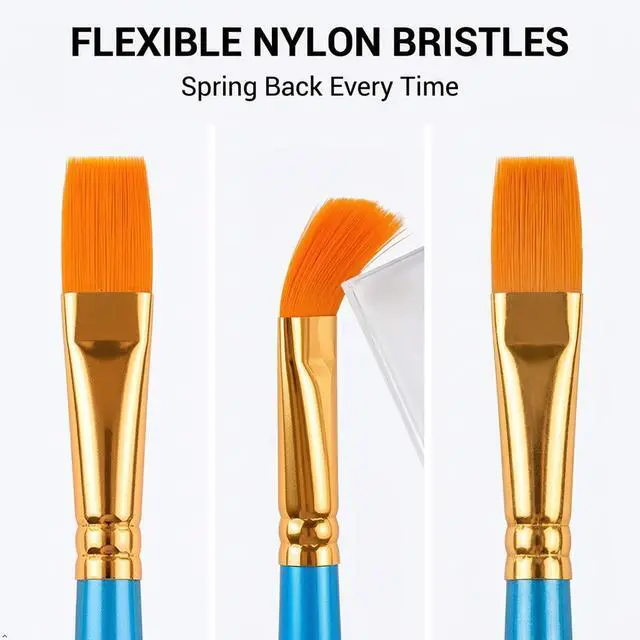 Alt view image 5 of 7 - Acrylic Paint Brushes Set, 20 Pcs Pointed Tip Artist Paintbrushes | Soft,No-Shed Bristles for Acrylic for Acrylic Oil Watercolor Canvases Rock Nail Miniature Detailing Drawing Art Supplies