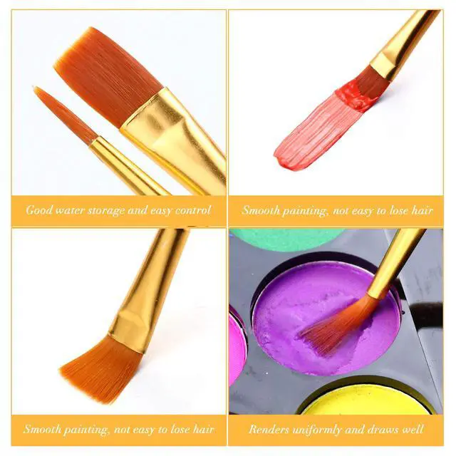 Alt view image 4 of 7 - 10 Pcs Paint Brushes, Acrylic Oil Watercolor Painting Brush Set | Nylon Hair Brushes Artist Professional Drawing Kits for Adult, Kids Face Canvas Rock Painting Arts Crafts Supplies(1 Pack)