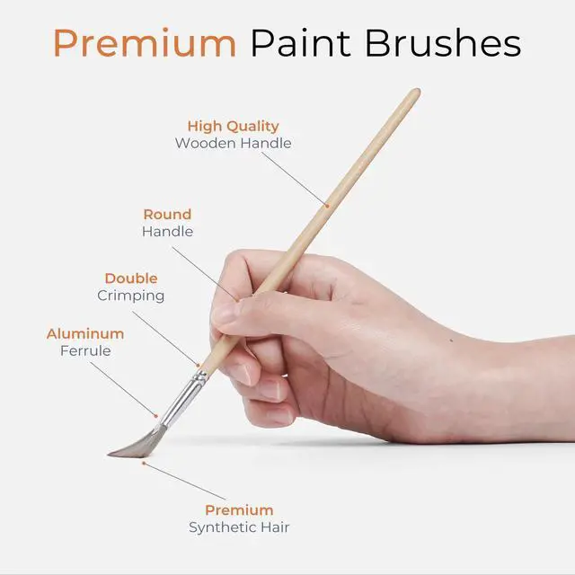 Alt view image 3 of 7 - 32pcs Paint Brush Set, Acrylic Paint Brushes, Professional Artist Series with Paint Spatula and Cloth Roll, Paintbrushes for Oil, Acrylic Canvas Paintings, Watercolor, Art Supplies