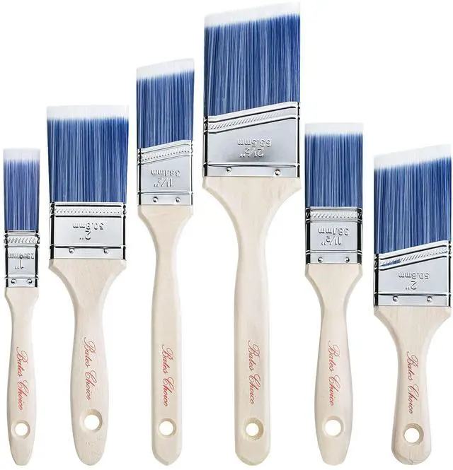 Main image of Bates- Paint Brushes, 6 Pack, Treated Wood Handle Brushes for Walls | for Stain Application and Interior Painting Projects
