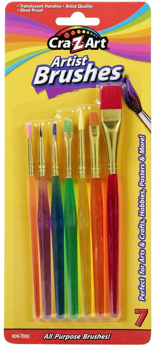 Main image of Artist Brushes, Assorted Sizes Blist Carded, 7 Count