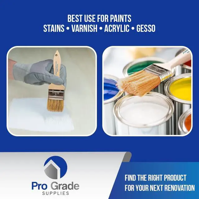 Alt view image 6 of 7 - Chip Brushes, Disposable Paint Brushes, Assorted Sizes, 24 Piece | Natural bristle, wood handle | 4 widths, 6 of each | For stain, varnish & glue | Cabinets, furniture, crafts