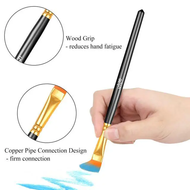Alt view image 3 of 7 - 20 Pcs Paint Brushes, Acrylic Painting Brush Set, Watercolor Brushes, Acrylic Brushes for Oil Watercolor, Miniature Detailing, and Rock Painting
