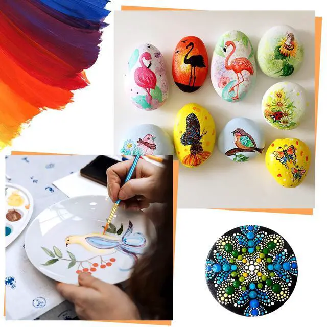 Alt view image 6 of 7 - 20 Pcs Paint Brushes, Acrylic Painting Brush Set, Watercolor Brushes, Acrylic Brushes for Oil Watercolor, Miniature Detailing, and Rock Painting