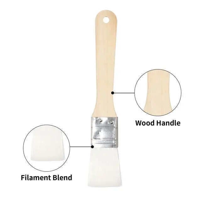 Alt view image 2 of 7 - Set of 3 Chip Paint Brushes with Synthetic Bristles for Priming Painting, Varnishing, Wood, Walls, Painting