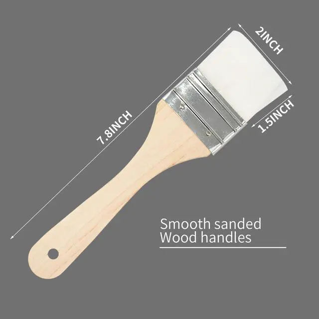 Alt view image 4 of 7 - Set of 3 Chip Paint Brushes with Synthetic Bristles for Priming Painting, Varnishing, Wood, Walls, Painting