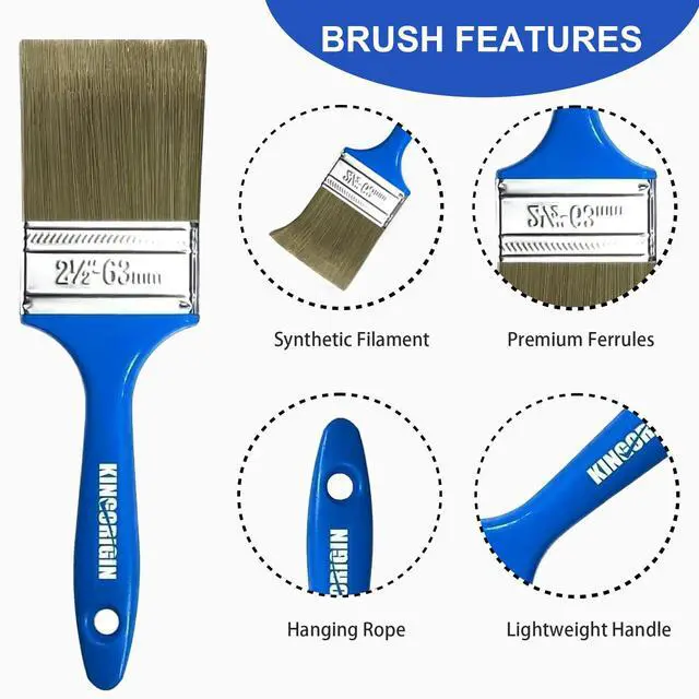 Alt view image 3 of 7 - Paint Brush Set, 10 Pack Paint Brush 0.5" 1" 1.5" 2" 2.5" | Chip Brush, Small Paint Brushes Bulk, Paint Brushes for Walls Home Decor Furniture Crafts Detail Painting