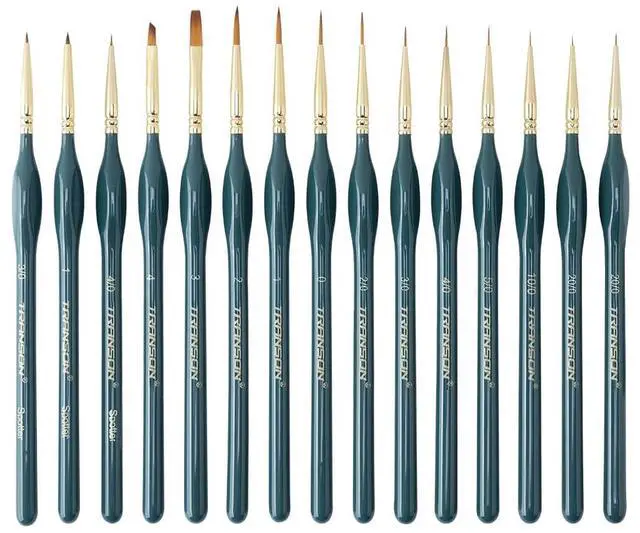 Main image of Extra Fine Tip Detail Brushes 15Pcs for Model Miniature Painting and Acrylic Watercolor Painting