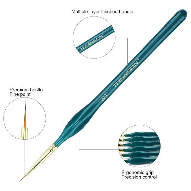 Alt view image 3 of 7 - Extra Fine Tip Detail Brushes 15Pcs for Model Miniature Painting and Acrylic Watercolor Painting
