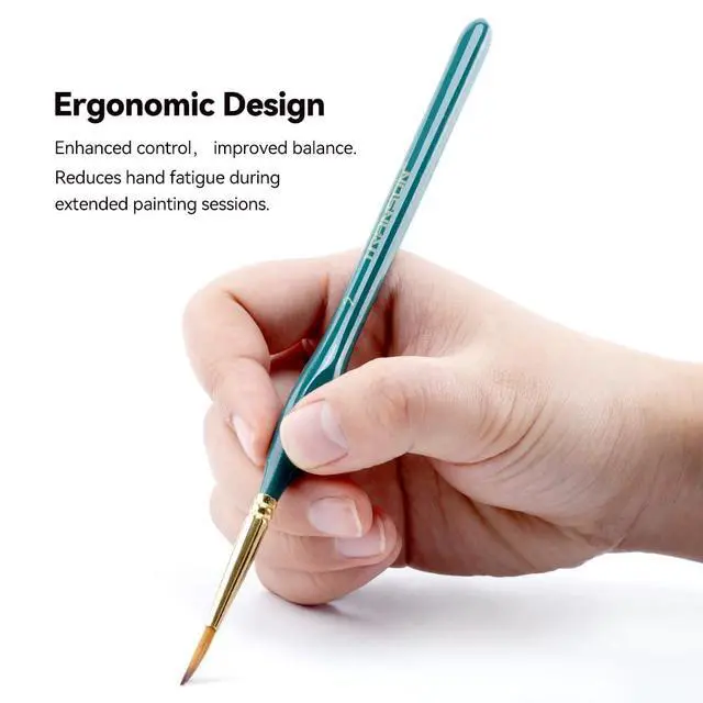 Alt view image 4 of 7 - Extra Fine Tip Detail Brushes 15Pcs for Model Miniature Painting and Acrylic Watercolor Painting