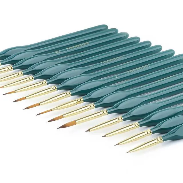 Alt view image 5 of 7 - Extra Fine Tip Detail Brushes 15Pcs for Model Miniature Painting and Acrylic Watercolor Painting
