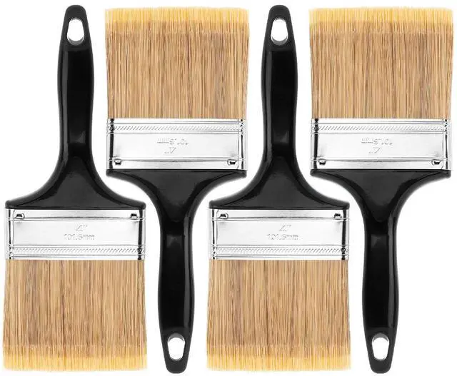 Main image of Bates- Paint Brushes, 4-Inch, 4 Pack, Flat Paint Brushes | for Walls Furniture Wood Surfaces Interior Painting & Home Improvement Projects
