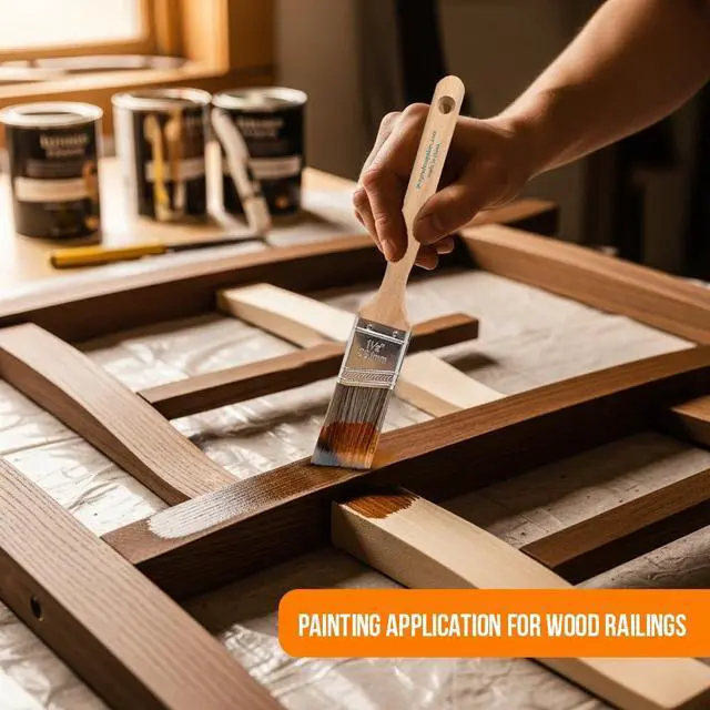 Alt view image 6 of 7 - Angled Paint Brushes, Assorted Paint Brush Set for Trim, 6 Pc | Interior & exterior | Furniture, cabinets, doors & fences | Latex & oil-based | Medium stiff bristles, softwood handles
