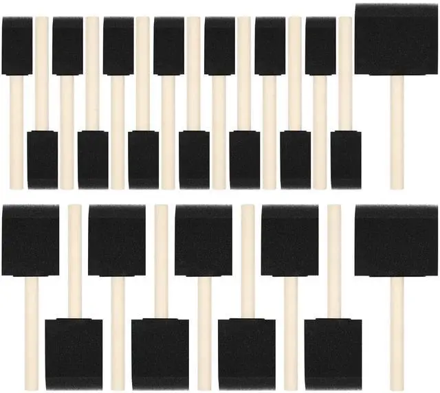 Main image of 24 Pcs Foam Paint Brushes, Wood Handle Sponge Brushes for Painting, Staining, Varnishes, and DIY Craft Projects (1'', 2'' and 3'')