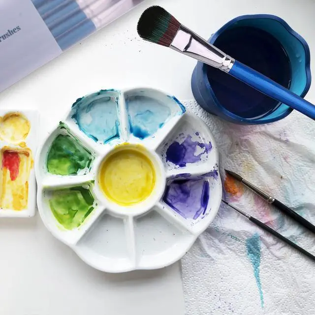 Alt view image 5 of 5 - 1 Inch Oval Mop Brush Set, 6PCS Blending Brushes for Acrylic Painting | Professional oval mop brushes for acrylic blending, watercolor softening, color transitions, base coating and fine art