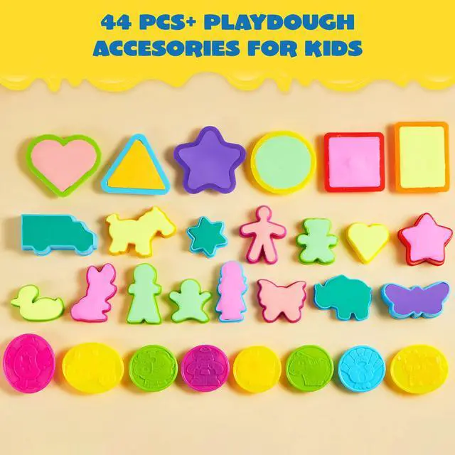 Alt view image 4 of 7 - 44 Clay Tools Set for Kids, Clay Accessories with Various Plastic Molds, Rolling Pins, Cutters, Gift for Boys Girls