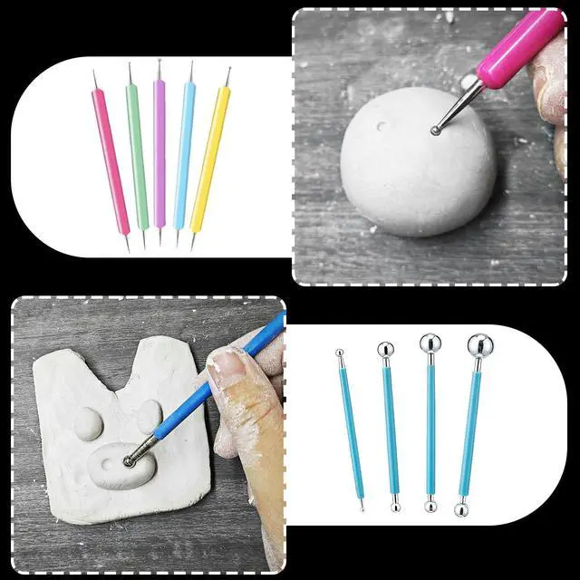 Alt view image 3 of 7 - 100ml Air Dry Clay Glaze and 29pcs Clay Tools Kit, Gloss Varnish | Gloss Glaze, Waterproof,Prevents Clay Scratches & Wear, Air Dry Clay Tool,Dotting Tools,Ball Tools,Carving Tools,Shaper Tools