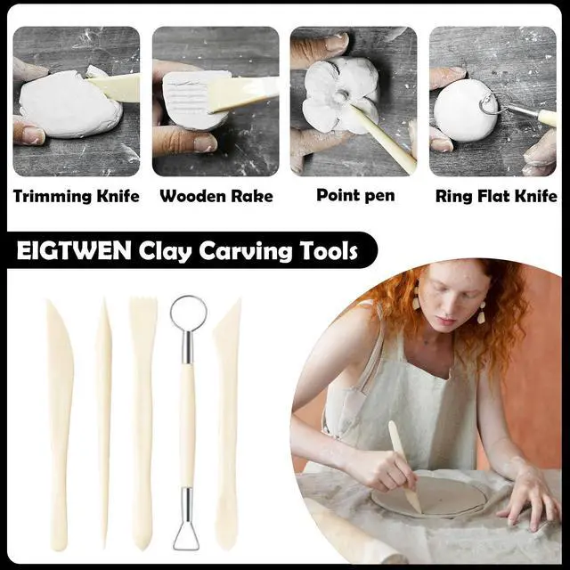 Alt view image 4 of 7 - 100ml Air Dry Clay Glaze and 29pcs Clay Tools Kit, Gloss Varnish | Gloss Glaze, Waterproof,Prevents Clay Scratches & Wear, Air Dry Clay Tool,Dotting Tools,Ball Tools,Carving Tools,Shaper Tools