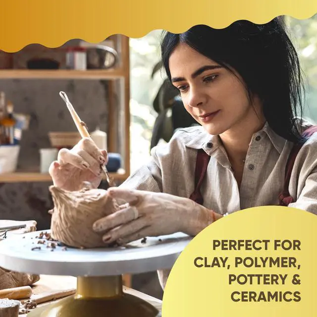 Alt view image 5 of 7 - 30 Pcs Clay Tools & Pottery Tools Kit, Professional Polymer Clay Sculpting | Tools for Air Dry Clay, Ceramics Tools and Modeling Tools, Includes Wire Cutter, Ribbon Tool