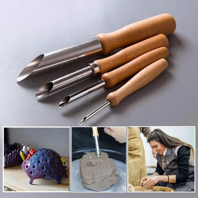 Alt view image 5 of 7 - 61Pcs Ceramic Clay Tools Kit Pottery Tools Clay Sculpting Shapers Carving Tool Set Contains Most Essential Wooden Clay Tools for Potters Beginners