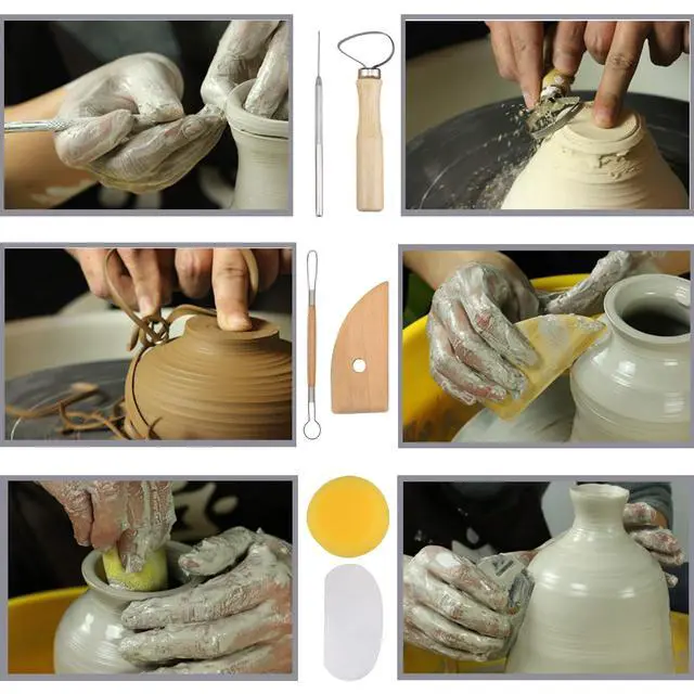 Alt view image 7 of 7 - 61Pcs Ceramic Clay Tools Kit Pottery Tools Clay Sculpting Shapers Carving Tool Set Contains Most Essential Wooden Clay Tools for Potters Beginners
