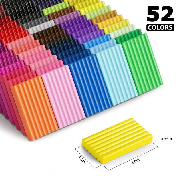 Alt view image 2 of 7 - 52 Colors Polymer Clay Kit,Oven Bake Modeling Clay for Kids Adults | DIY Molding Clay Starter Sculpting Set With Tools & accessories,Non-Sticky,Kids School Classroom Stem,Home Party Art Crafts