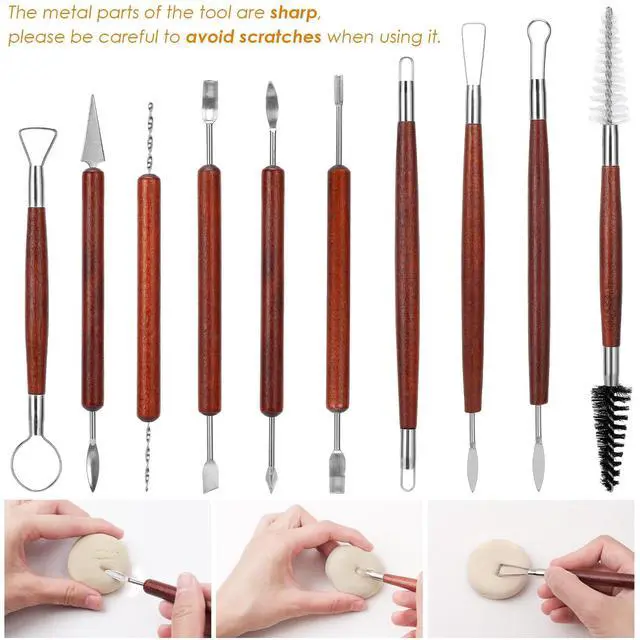 Alt view image 3 of 7 - 42pcs Pottery Tools, Clay Tools, Sculpting Tools, Pottery Kit, Air Dry Clay Tools, Pottery Clay Kit for Pottery Wheel, DIY Arts and Crafts