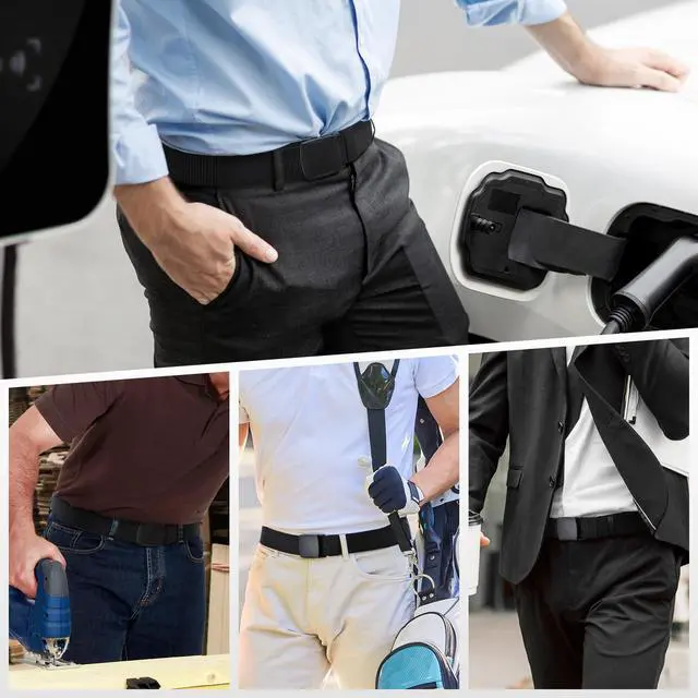 Alt view image 7 of 7 - Tactical Men's Nylon Belts,5 Pack Men Casual Canvas Belt | Military Outdoor Metal-Free Web Work Belt