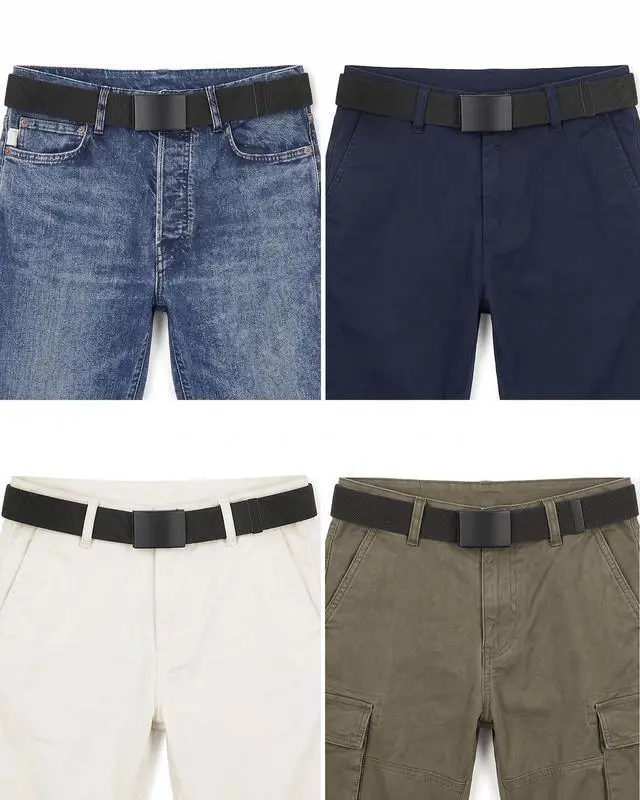 Alt view image 6 of 7 - Cut To Fit Canvas Web Belt Size Up to 52" with Flip-Top Solid Black Military Buckle (Black)