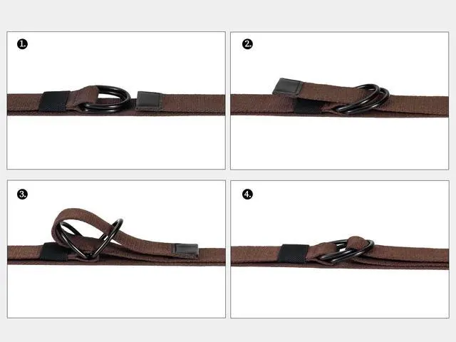 Alt view image 6 of 7 - Mens Womens Canvas Belt, D-ring Buckle Cloth Fabric Belt for Men | 1 1/2 Inch Wide, Length 110cm, Black Belt