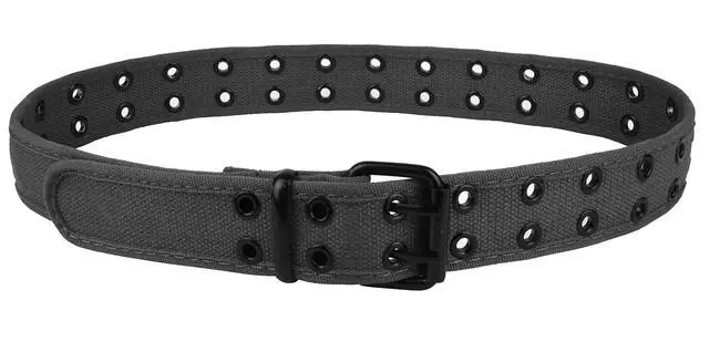 Alt view image 2 of 4 - Canvas Double Grommet Hole Belt 12 Colors 2043-BK-M