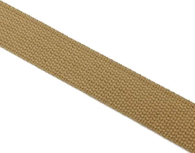 Alt view image 6 of 6 - Canvas Web Belt Military Style with Brass Buckle and Tip 54" Long (Tan)
