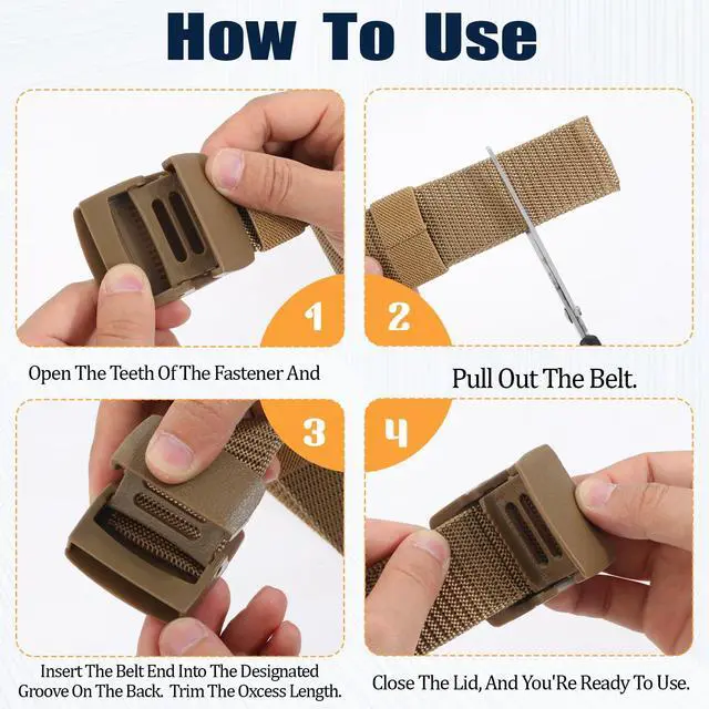 Alt view image 3 of 7 - 6-Pack Nylon Webbing Canvas Belt | Men & Women's Plastic Buckle Belt, Outdoor, Hiking & Casual Belt Metal-free