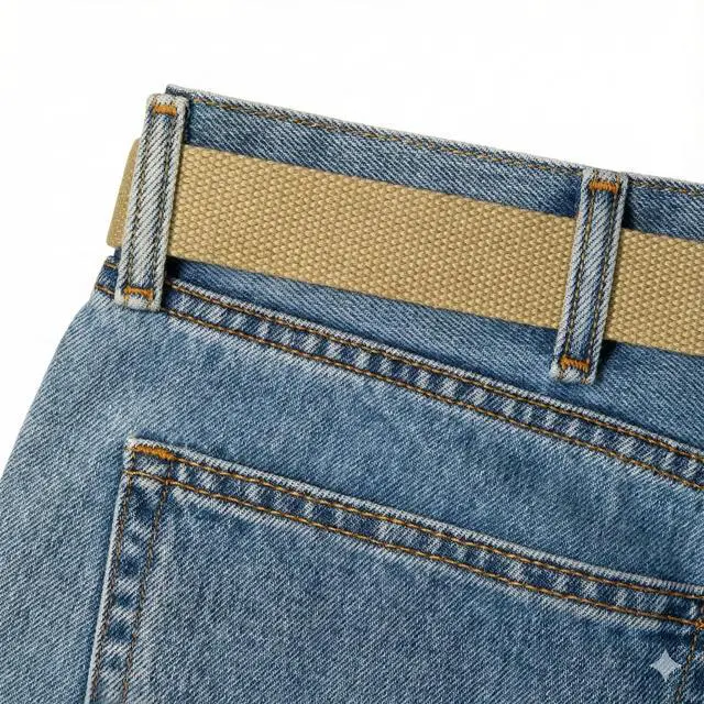 Alt view image 6 of 7 - Canvas Web Belt Military Style with Antique Brass Buckle 54" Long (Khaki) | Adjustable Cut To Fit for Men