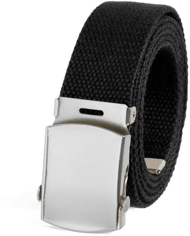 Main image of Black Web Belt with Buckle Military Style