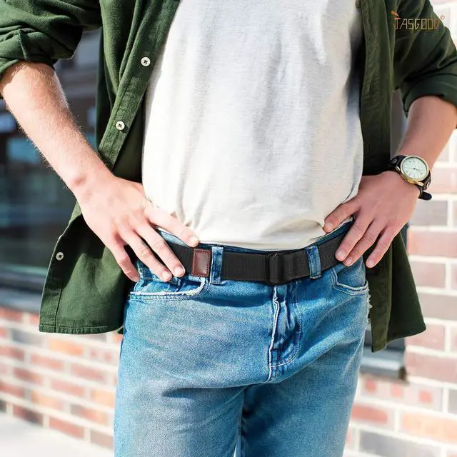 Alt view image 3 of 7 - Men Canvas Double Ring Belt Plus Size Men Cloth Casual Belt for Jeans Pants