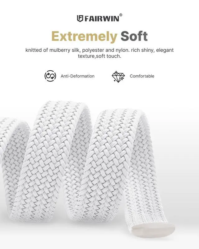 Alt view image 3 of 6 - Men's Golf Belt, Stretch Braided Elastic Woven Casual Jeans Belts 1 3/8" Nylon Web Work Belts for Men