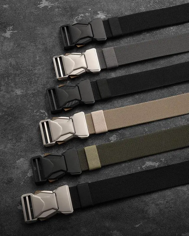 Alt view image 7 of 7 - Tactical Belt - 1.5" Work Belt for Military EDC | Heavy Duty Quick Release Zinc Alloy Buckle, Stretchy Nylon for EMT EMS Hiking