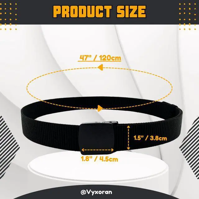 Alt view image 2 of 7 - Nylon Belts for Men Military Tactical Slide Plastic Buckle Belt Adjustable No Holes Canvas Web Belt Outdoor