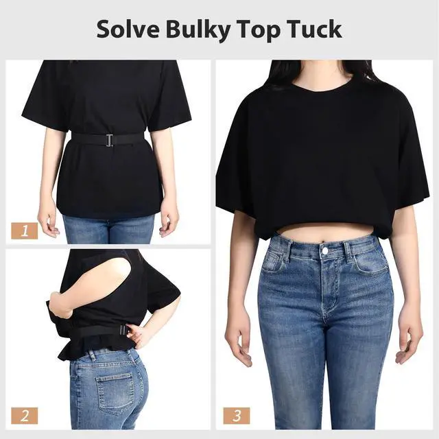 Alt view image 5 of 7 - No Show Women Stretch Belt Invisible Elastic Web Strap Belt with Flat Buckle for Jeans Pants Dresses