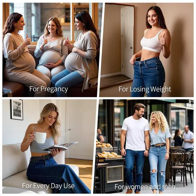 Alt view image 6 of 7 - No Show Women Stretch Belt Invisible Elastic Web Strap Belt with Flat Buckle for Jeans Pants Dresses