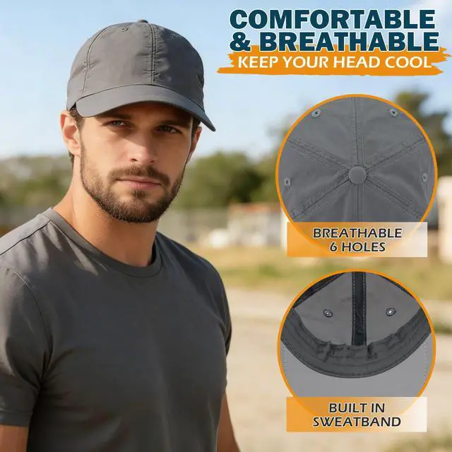 Alt view image 3 of 7 - Baseball Sun Cap with Neck Flap, UPF 50+ Waterproof Sun Hat for Men Women | Adjustable Fit, Breathable Vent Holes, Packable & Lightweight Design for Beach Golf Hiking Fishing Running